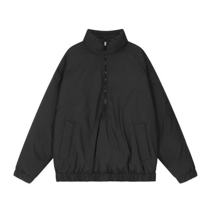 Fear of God Essentials Nylon Filled Halfzip Matcha Black Jacket