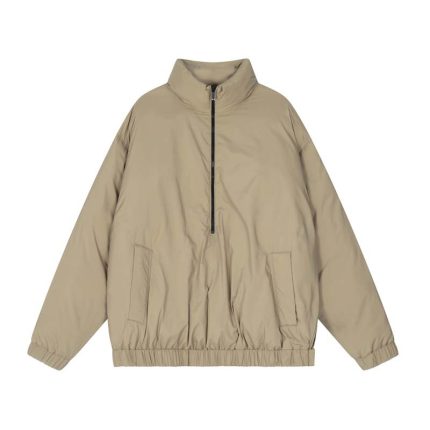 Fear of God Essentials Nylon Filled Halfzip Beige Jacket