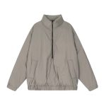 Fear of God Essentials Nylon Filled Halfzip Brown Jacket