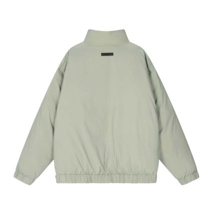 Fear of God Essentials Nylon Filled Halfzip Matcha Green Jacket