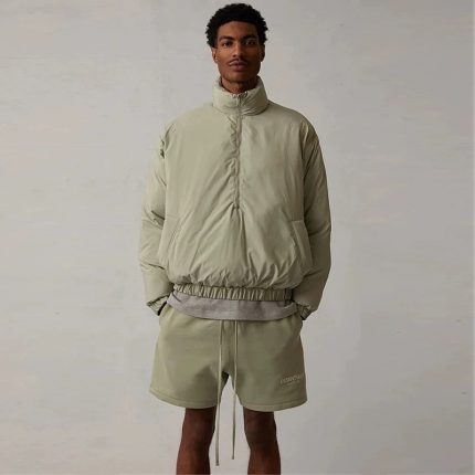 Fear of God Essentials Half Zip Satin Pullover Jacket